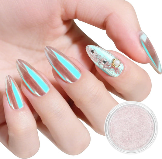 Artdone Aurora Chrome Nail Powder, Iridescent Unicorn Powder Metallic Mirror Effect Pigment Pearlescent Mermaid Pearl Glitter Dust Kit, Nail Art Decoration, Resin Craft | alldaygood beauty