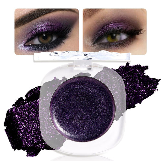 Dark Purple Cream Glitter Shimmer Metallic Eyeshadow Palette Makeup Halloween Birthday Party Wear, Natural Single Mini Instant Holographic Eyeshadow For Women, Sombras Crema Para Ojos | alldaygood beauty