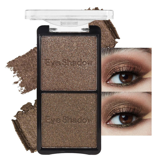 Double color eye shadow, Eyeshadows Creamy, high pigment eye makeup palette, matte shimmer metal eye shadow powder, Blendable, Ultra-Pigmented, Easy to Apply, Matte & Shimmer, (05) | alldaygood beauty