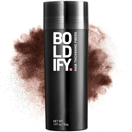 BOLDIFY Hair Fibers (56g) - Fill In Thinning and Fine Hair for an Instantly Fuller, Thicker Look - 14 Shades for Women & Men - Hazel Brown