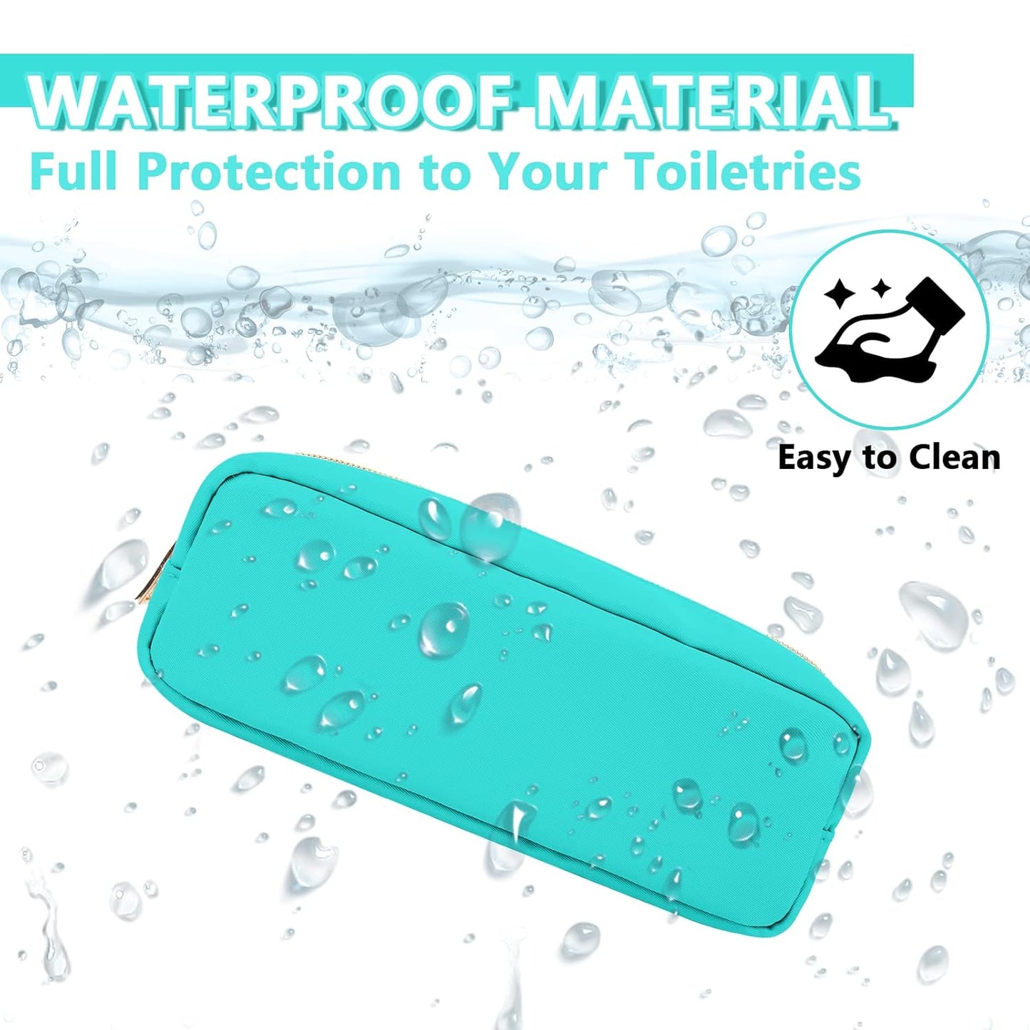 Small Pencil Case Makeup Bag for Purse, Cute Pencil Pouch Preppy Nylon Makeup Brush Bag with Zipper , Girls Portable Stationery Storage Case Small Pen Bag for Office School College(Slim-Cotton Candy)