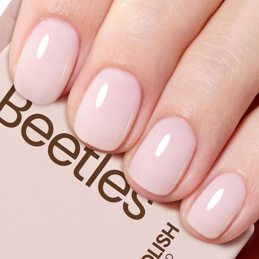 Beetles Milky Pink Gel Nail Polish, 15ml Nude Pink Jelly Neutral Color Polish Set Translucent Sheer Gel Nail Concealer Soak Off Uv LED Nail Lamp French Nail Art Gifts for Her Women | alldaygood beauty