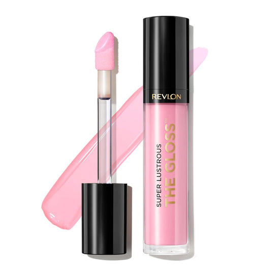 Revlon Super Lustrous Lip Gloss, Non-Sticky, Hydrating, High Shine Finish, 207 Pink Sky, 0.13 oz | alldaygood beauty