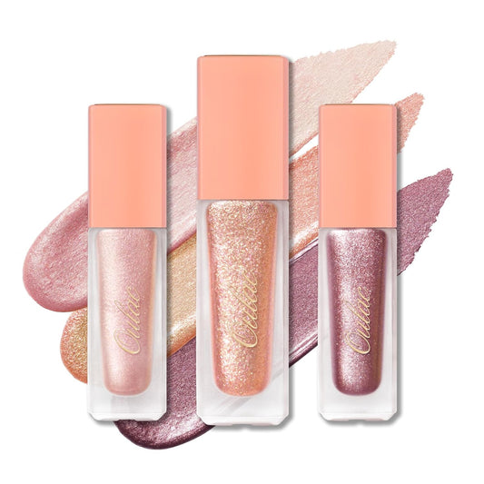 Oulac Liquid Glitter Eyeshadow Liquid Shimmer Eyeshadow Liquid Eyeliner Non-sticky One-Swipe Coverage with Quick-Drying Crease-resistant Formula Set 1 | alldaygood beauty
