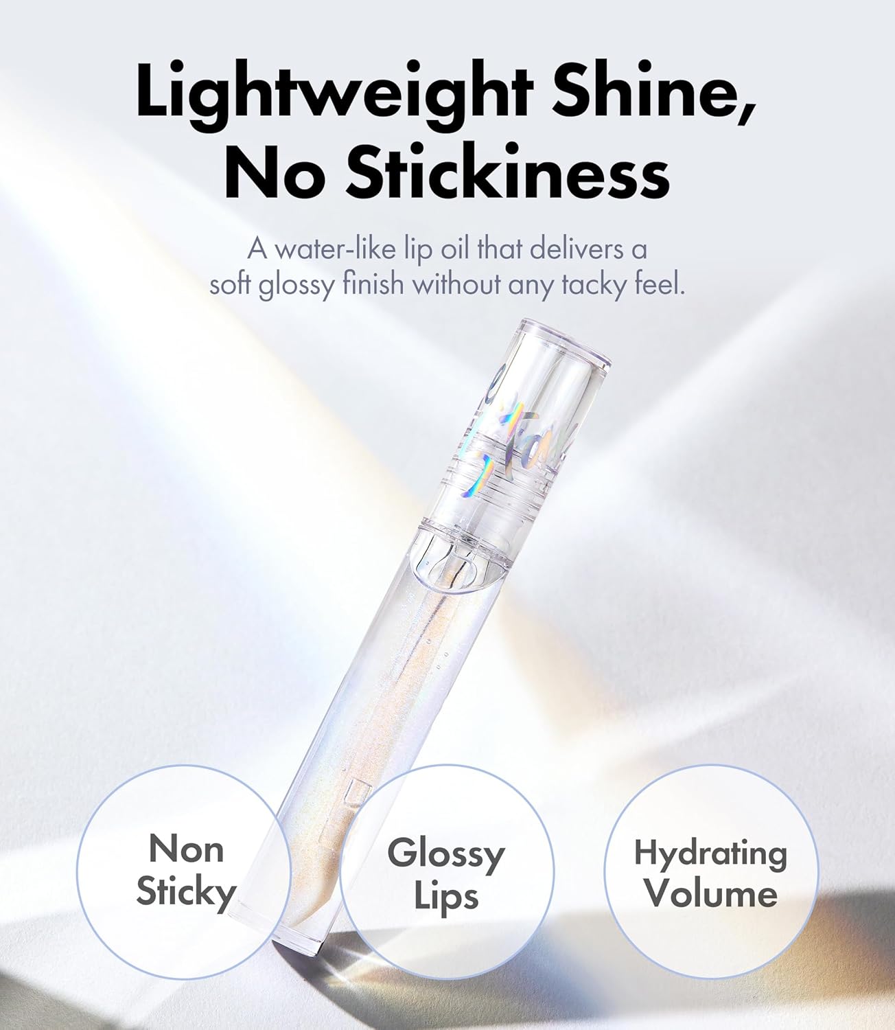 Rouge Star Glossy Lip Oil - Hydrating Lip Gloss - Non-Sticky Shine with Argan Oil & Vitamin - Deep Moisturization & Lip Softening 0.14 oz (Glossy Lip Oil)