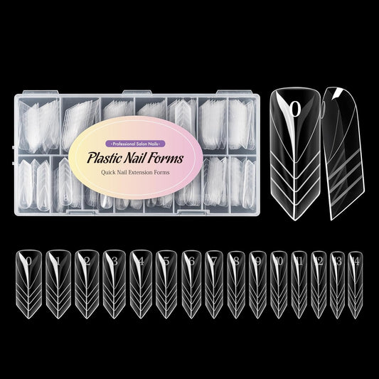 NMKL38 150PCS Dual Nail Forms 15 Sizes Extension Poly Nail Gel Full Cover