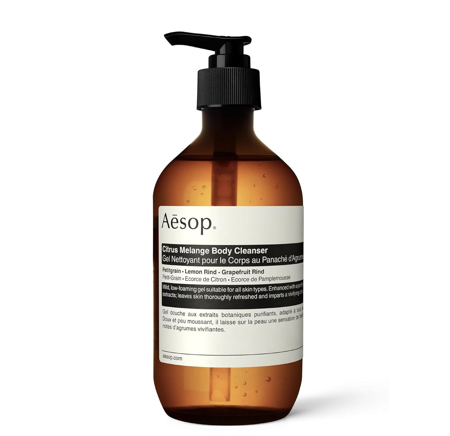Aesop Citrus Melange Body Cleanser | Gentle Low-Foaming Gel Cleanser For Skin | Citrus Aroma with Botanical Extracts | 16.9 oz / 500 mL