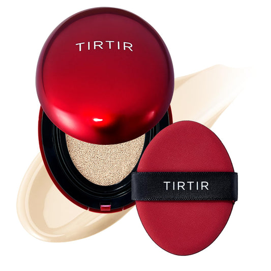 [*Mini Size*] TIRTIR Mask Fit Red Cushion Foundation | Full coverage, Weightless, Skin fit, Satin Glow Finish, Korean Makeup BB Foundation, beauty, Tattoo cover up, Buildable (#13W Cream, 0.15 Fl Oz)