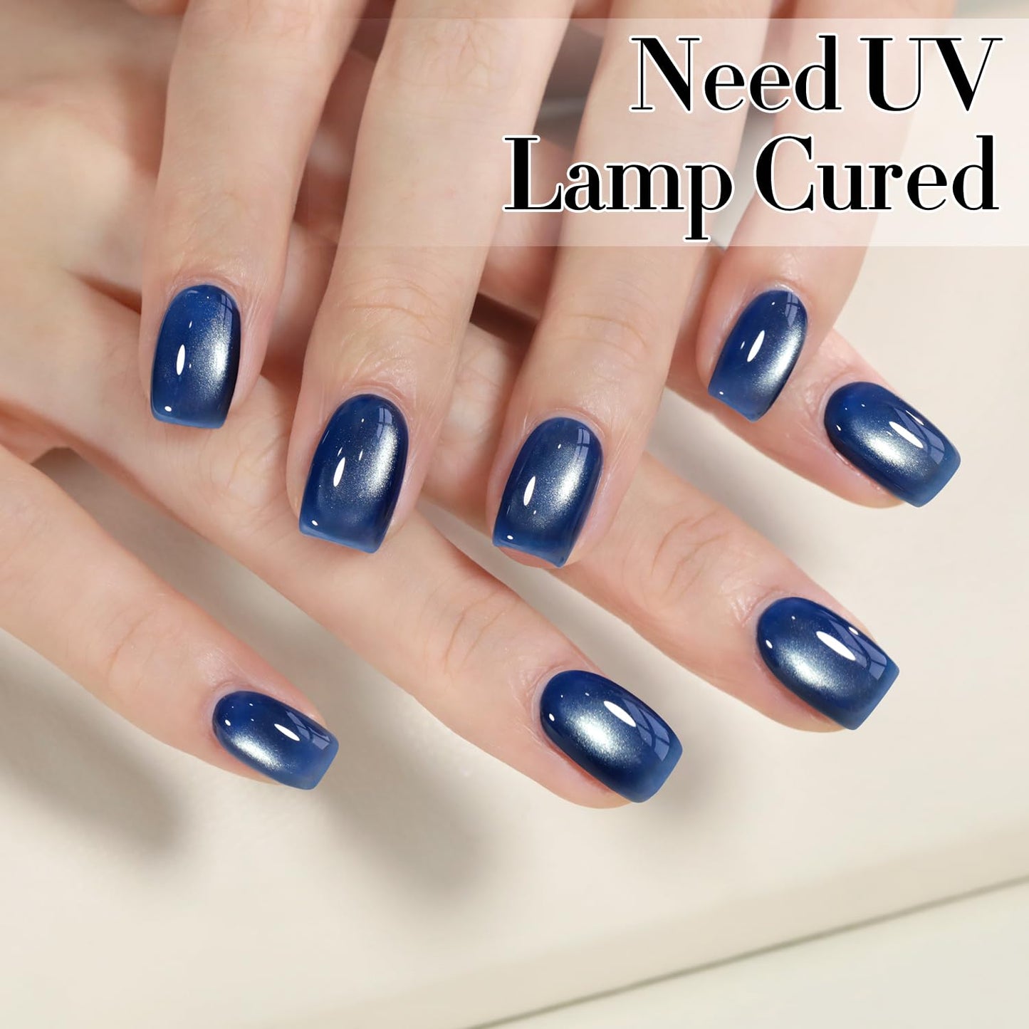 Double Rhythm 0.5 OZ Cat Eye Gel Polish with Magnet 15ML Holographic Glitter Shimmer Translucent Jelly Color Magnetic Nail Polish Salon DIY at Home (Blue Coral-MC1276)