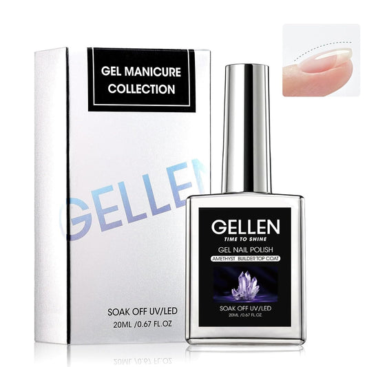GELLEN 4 in 1 Builder Nail Gel & Gel Top Coat in a Bottle, 20ml Amethyst Builder Top Coat for Apex Building, 3D Nail Arts and Chrome Nails | alldaygood beauty