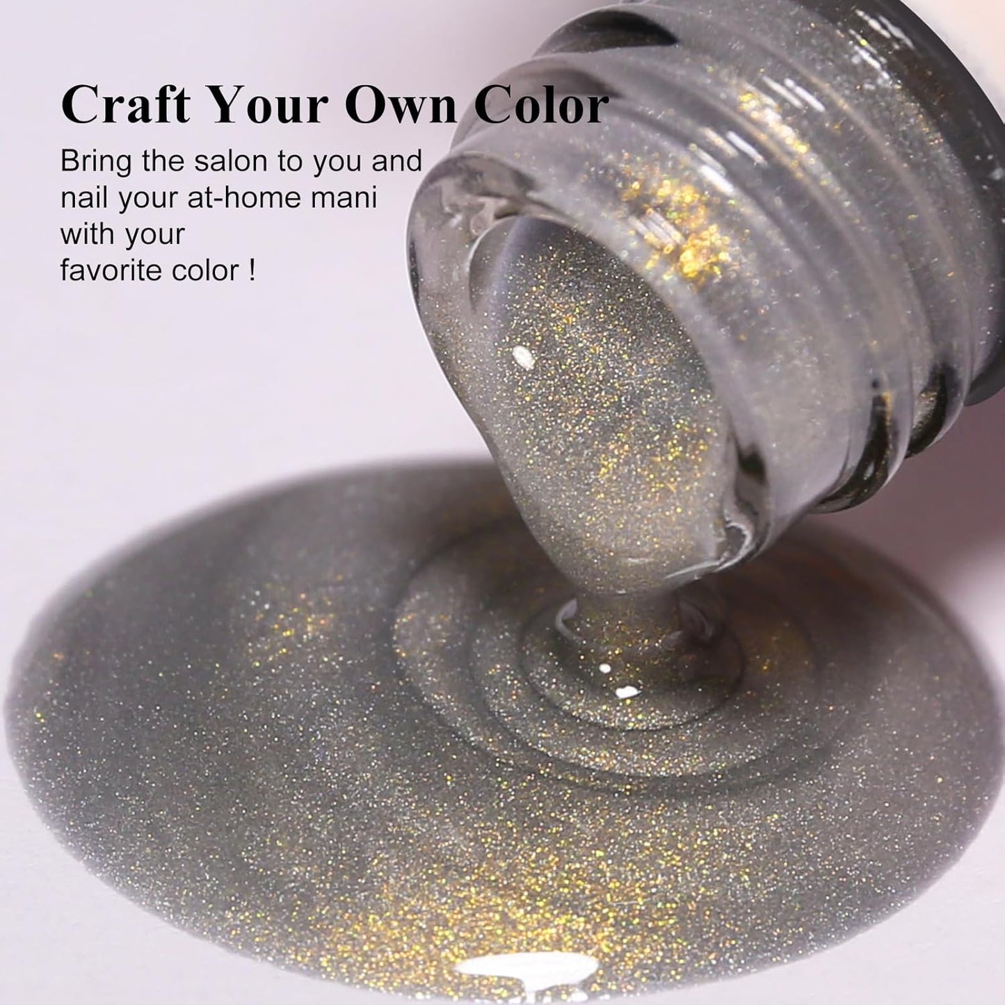 Imtiti Aurora Cat Eye Gel Polish, Pearl White Grey Holographic Glitter Magnetic UV Soak Off Gel Nail Polish (0.34 Fl Oz-997)