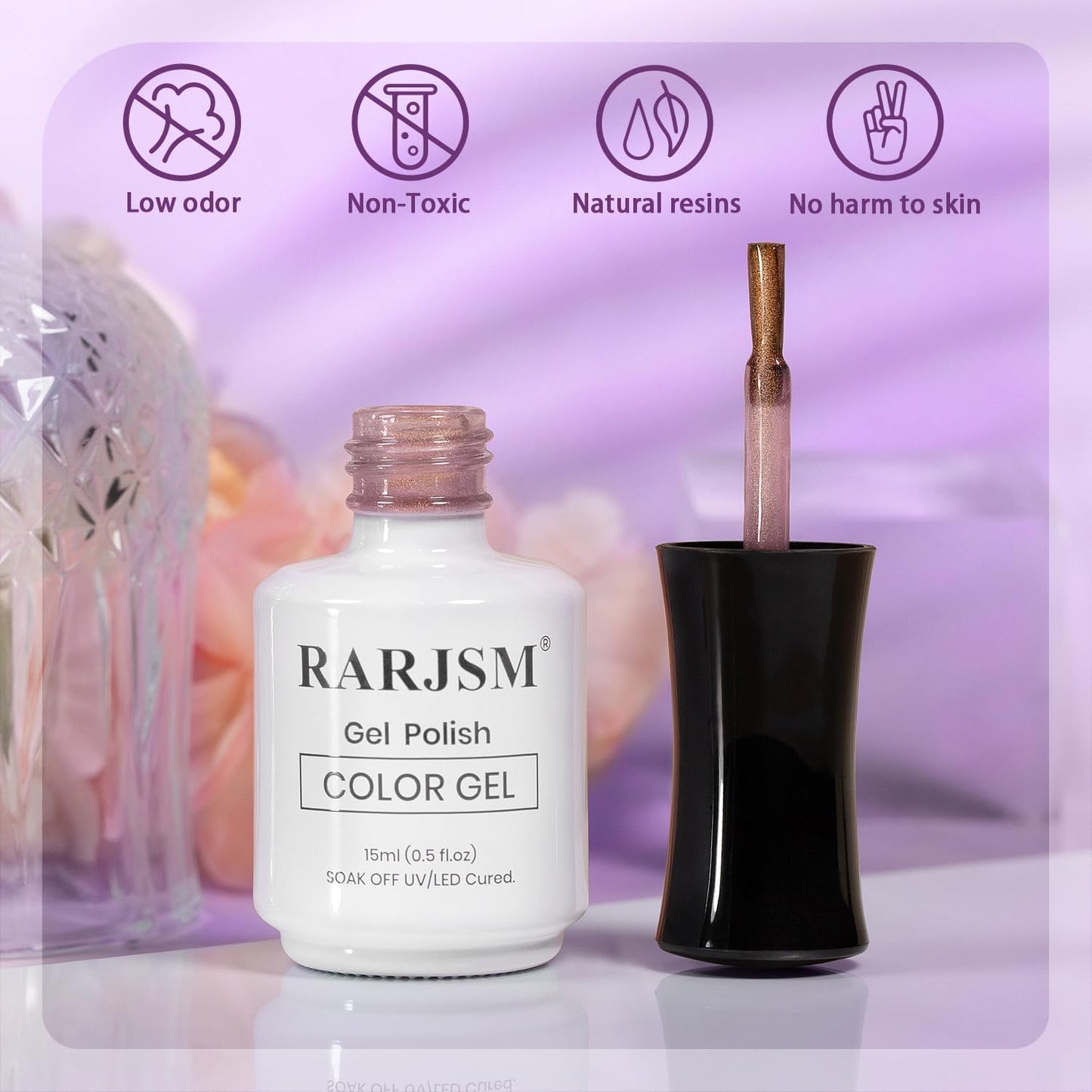 RARJSM Ice Glass Cat Eye Gel Nail Polish Light Dark Violet Purple Gold Velvet Cateye Glitter Translucent Sheer Color Gel Polish with Magnet Stick 15ml UV LED Curing Requires Soak Off Home Salon