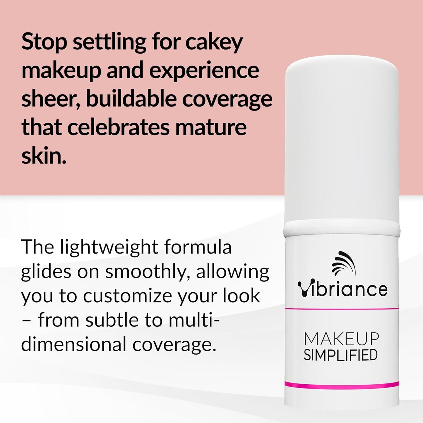 Vibriance Complexion Sticks - Foundation for Mature Skin - Sheer, Buildable Coverage Face Makeup Foundation for Older Women - 3-in-1 Base, Contour, Concealer - Dark