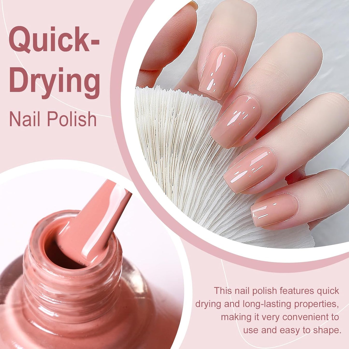 Major Dijit Peach Pink Quick Dry Regular Nail Polish - Nail Art Lacquer, 0.41 Fl Oz