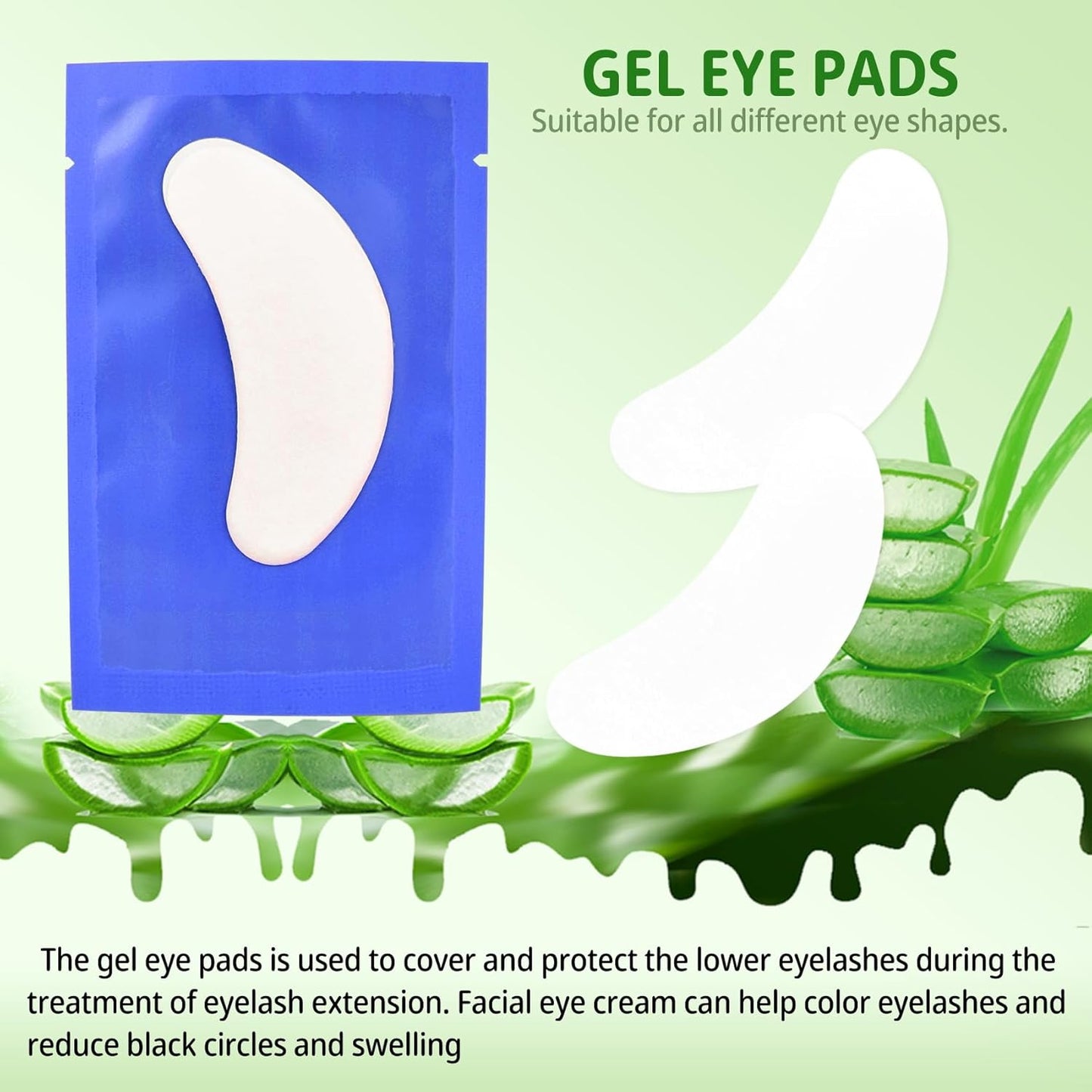 100 Pairs Under Eye Patches, Isolation Eyelash Extension Pads, Under Eye Gel Pads for Pro Salon and Individual, DIY Lashes Extension Supplies (Blue)