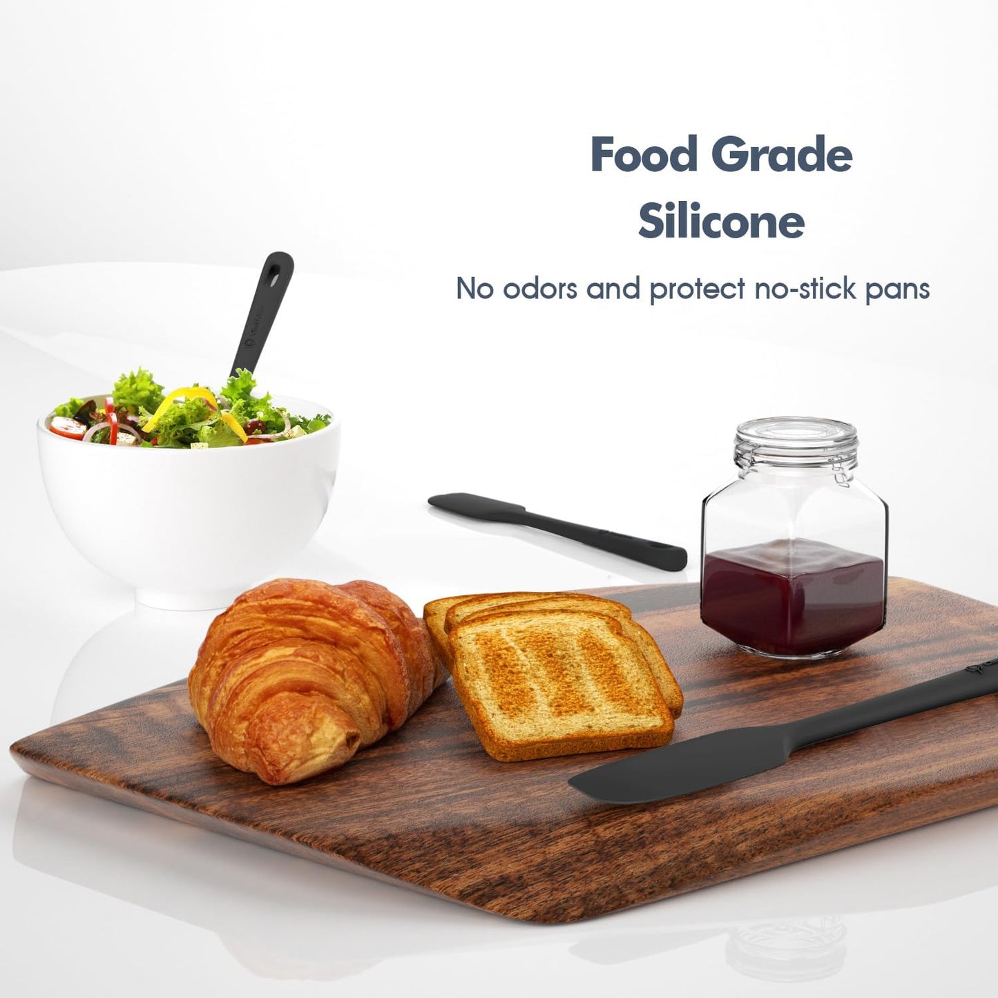 3 Pieces Silicone Spatula Set, Food Grade Rubber Spatula, Upgrade Strong Handle with Ergonomic Grip, Heat Resistant for Nonstick Cookware, Cooking