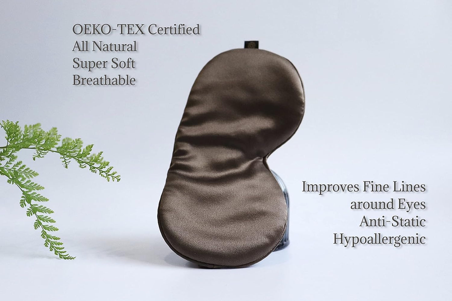 Premium Handcrafted 25 Momme Mulberry Silk Eye Mask for Sleeping (Chocolate)