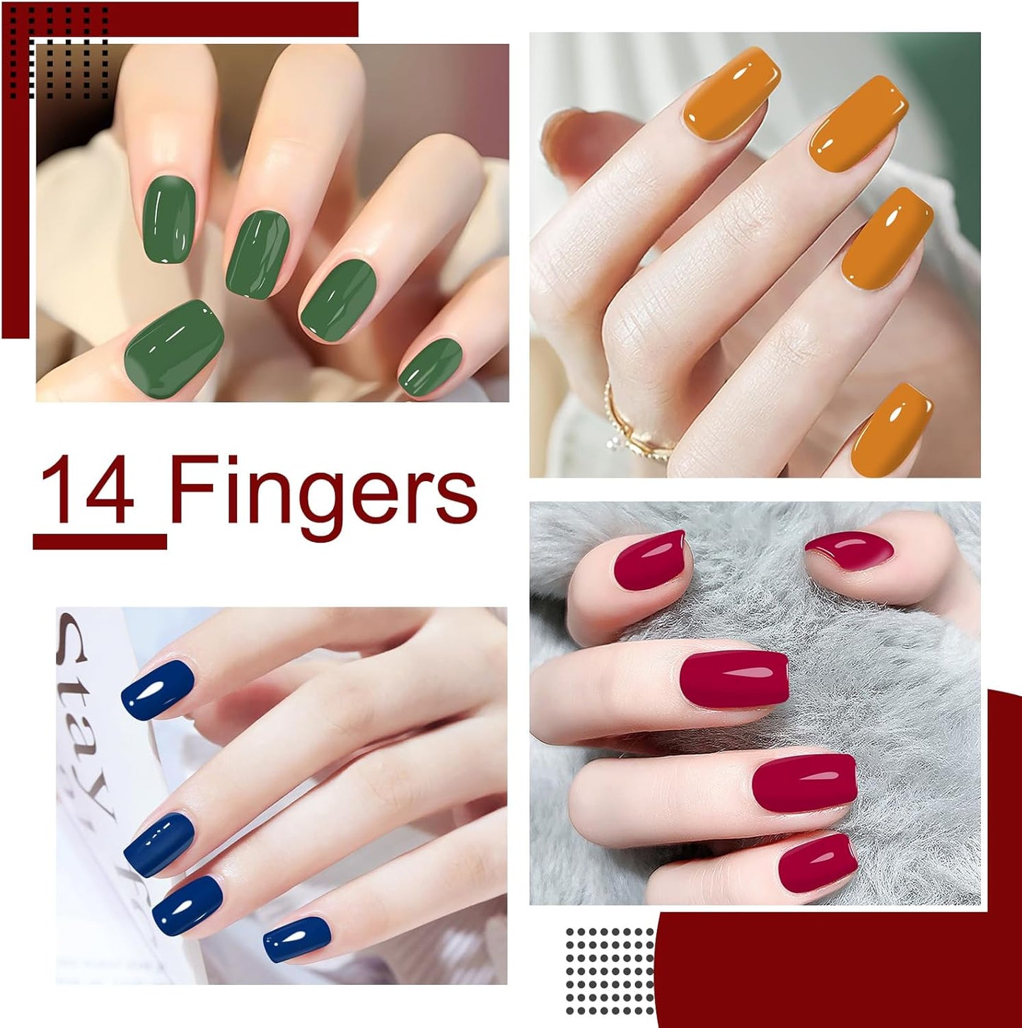 SILPECWEE Nail Polish Strips (20 Sheets, Bright Color), Nail Polish Stickers Full Nail Wraps Self Adhesive Nail Stickers Gel Strips Fingernail Sticker Nails for Women with File