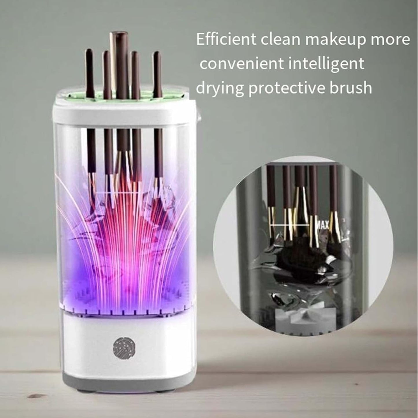 Wavearnn Electric Makeup Brush Cleaner,2025 upgrade 2-in-1 Electric Makeup Brush Automatic Cleaner,Efficient Deep Cleaning All Types Of Brushes,For All Types Of Brushes Set (charge,White)