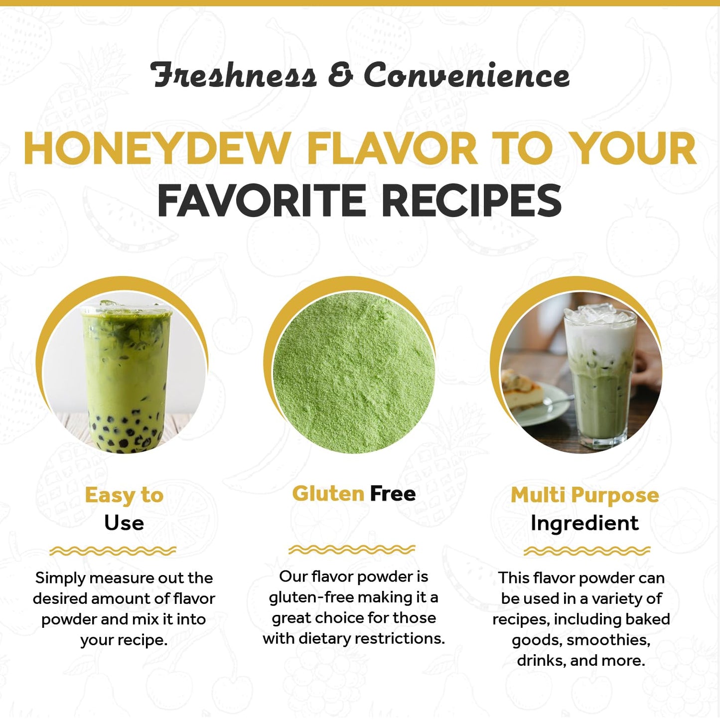 Fanale Premium Honeydew Bubble Tea Flavoring Powder | Perfect for Baking, Smoothies, Desserts and Drinks | Instant Flavoring Powder for Boba Milk Tea - 2.2 Pounds (Pack of 1)