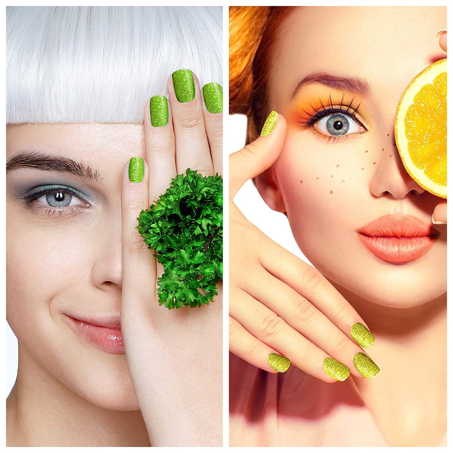 SILPECWEE 224 Pieces 16 Sheets Nail Polish Strips for Women Nail Polish Stickers Glitter Nail Wraps for Women Adhesive Nail Decals Gel Sticker Nails for Girls with File (Classy Glitter)