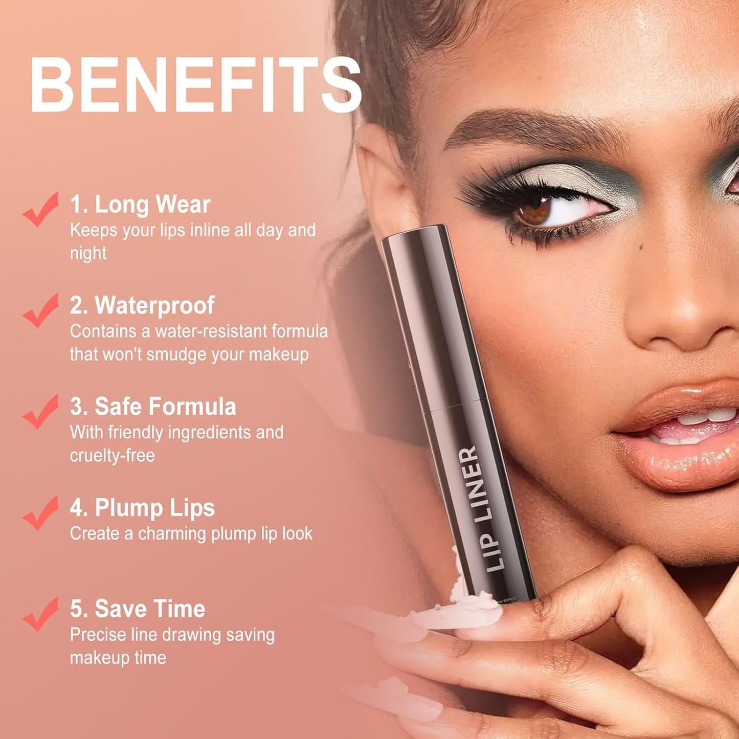 OETUIOW Lip Stain - All Day Lip Stain Peel Off, Naturally Moisturizing Lightweight Glow-Boosting Non-Sticky, Vegan Lip Makeup Gift for Her (Nude)