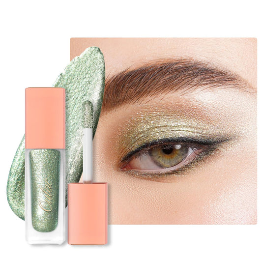 Oulac Green Liquid Glitter Eyeshadow&Eyeliner–Smooth Shimmer Eye Makeup with Sparkle Finish,All-Day Wear Lightweight Buildable Formula,Easy to Use Smudge-Proof,Gifts for Women,Vegan 5.4g (19)Starlets | alldaygood beauty