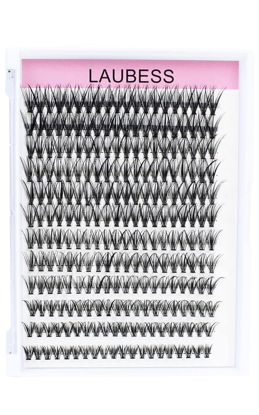 Eyelash Clusters LAUBESS Lash Clusters Individual Lashes Cluster Eyelash Extensions DIY at Home Waterproof Cluster Lashes (30D-0.07D-14-18)