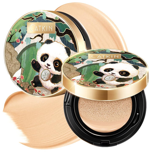 CATKIN Panda Land Full Coverage Cushion Fondation, Breathable Hydrating Nourishing Poreless Face Makeup Save for Sensitive Skin,Sheer Finish (W11 Light) | alldaygood beauty