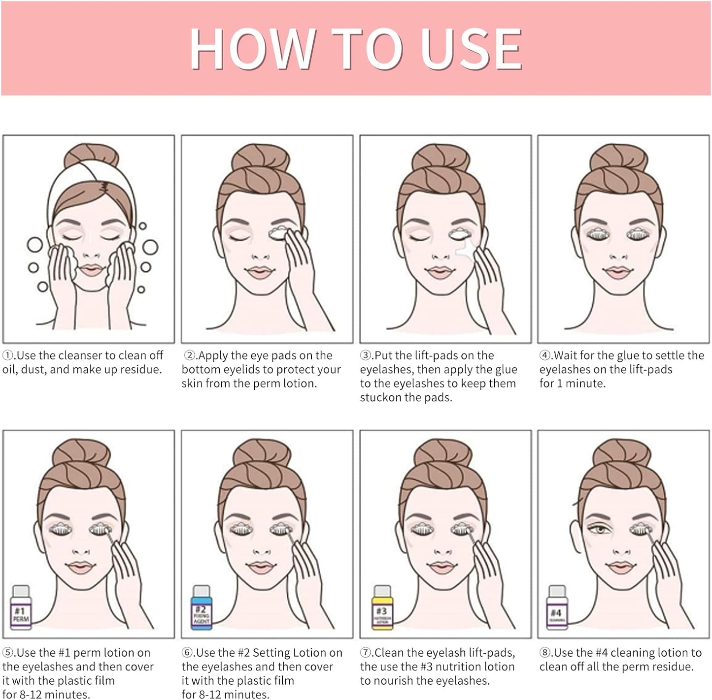 ICONSIGN Lash Lift Kit, Professional Salon Semi-Permanent Curling Eyelash Perm Kit with Lash Shields, Eye Gel Pads and Brushes