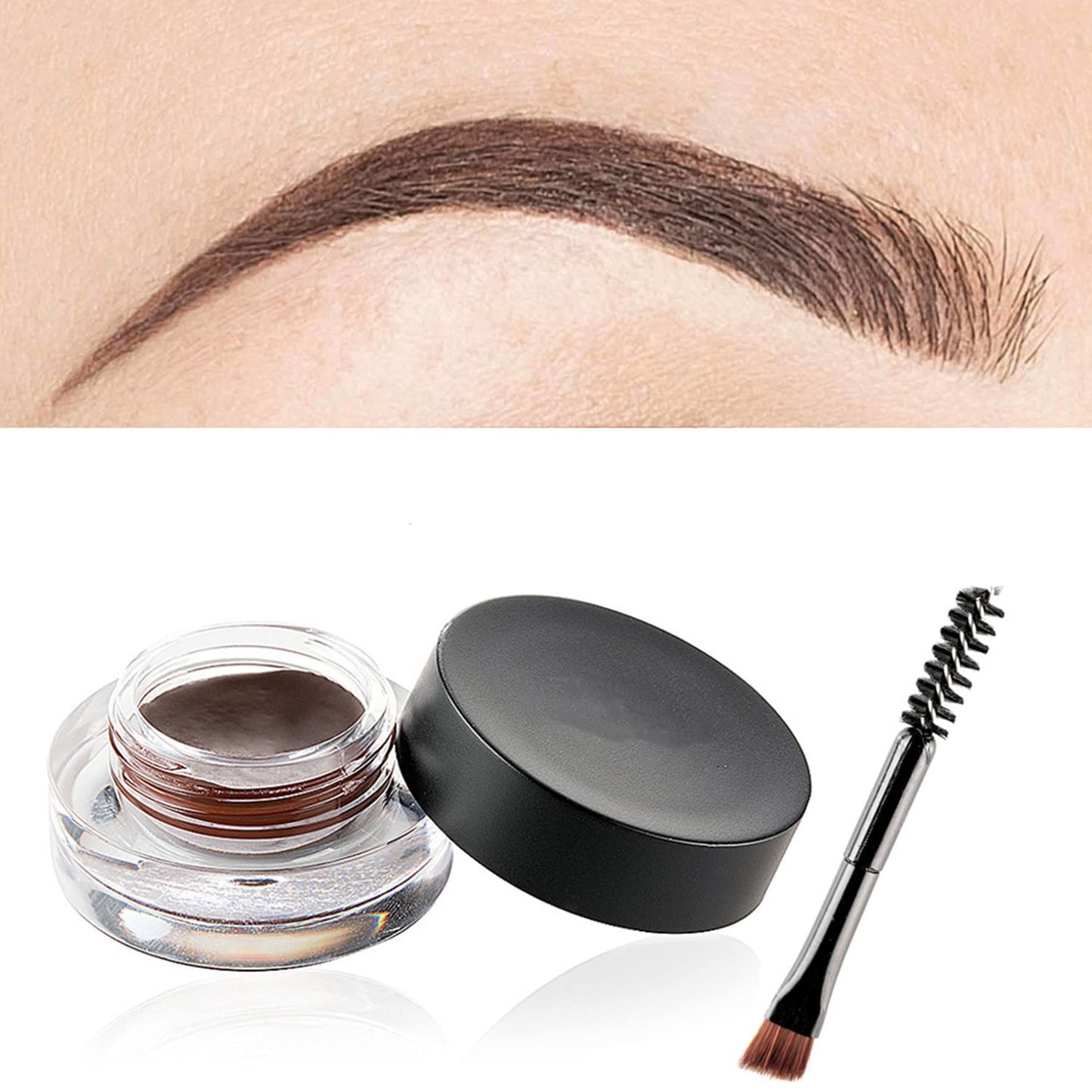 MAEPEOR 12 Colors Eyebrow Pomade Full-pigmented Long Lasting Waterproof Eyebrow Cream Gel Filling & Shaping Tinted Eyebrows Enhancers with Brush for Daily or Cosplay (02 Dark Brow)