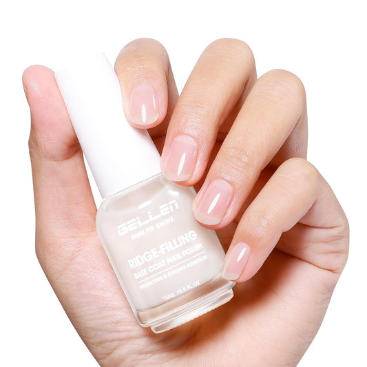 GELLEN Tinted Milky White Ridge Filler For Nails, Clear Nail Polish Ridge Filling Base Coat, Nail Strengthener and Growth, Hydrate Strengthen Nourish Damaged Dry Nails, Shea Butter & Vit E & Protein | alldaygood beauty