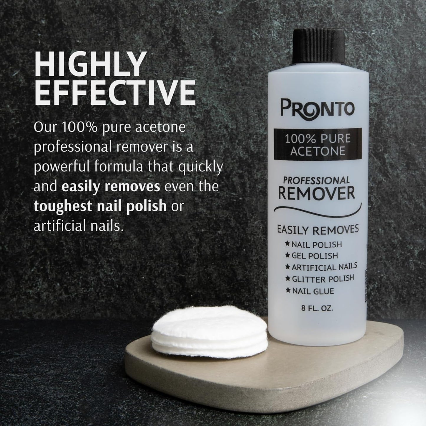 Pronto 100% Acetone Gel Nail Polish Remover - Gel Polish Remover for Nails | Acetone Nail Polish Remover & Acrylic Nail Remover for Removal of Glue, Gel & Dip | Gel Nail Remover, 12 Fl oz