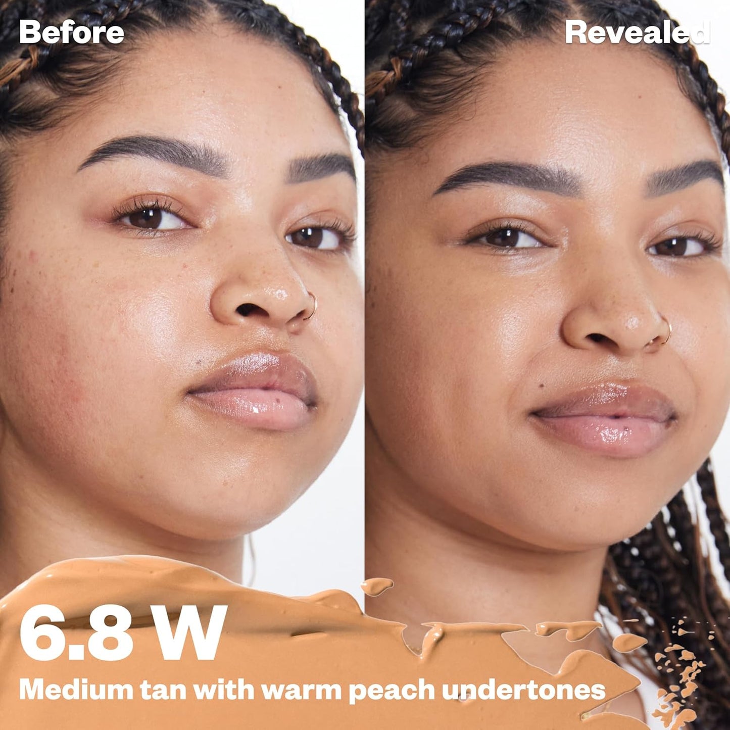 Kosas Revealer Concealer - Medium Coverage Makeup with Hyaluronic Acid, Conceals Dark Circles Under Eyes, Dark Spots and Blemishes + Brightens, Hydrates, Long-Lasting & Vegan, (Tone 6.8 W)