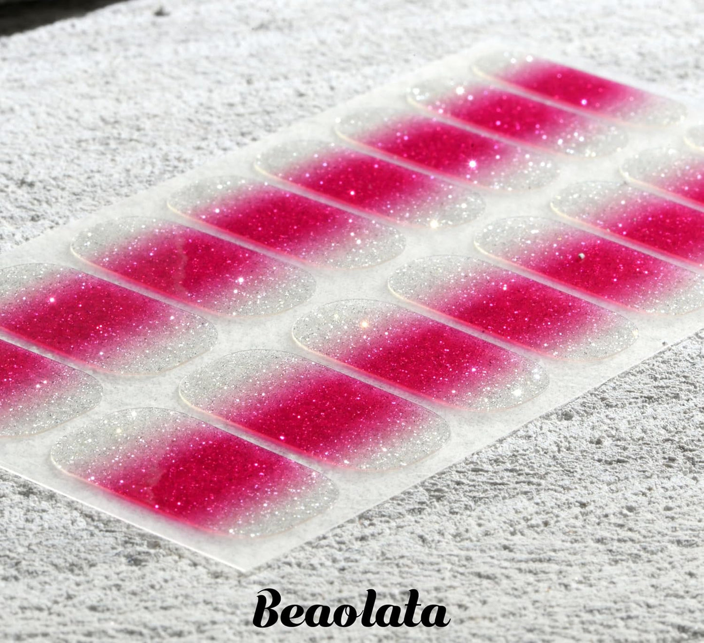 Nail Polish Strips, 32PCS Salon Quality Wraps, Long Lasting Gel Nail Stickers for Women Easy Apply& Remove (Cherry on Top Light Pink)