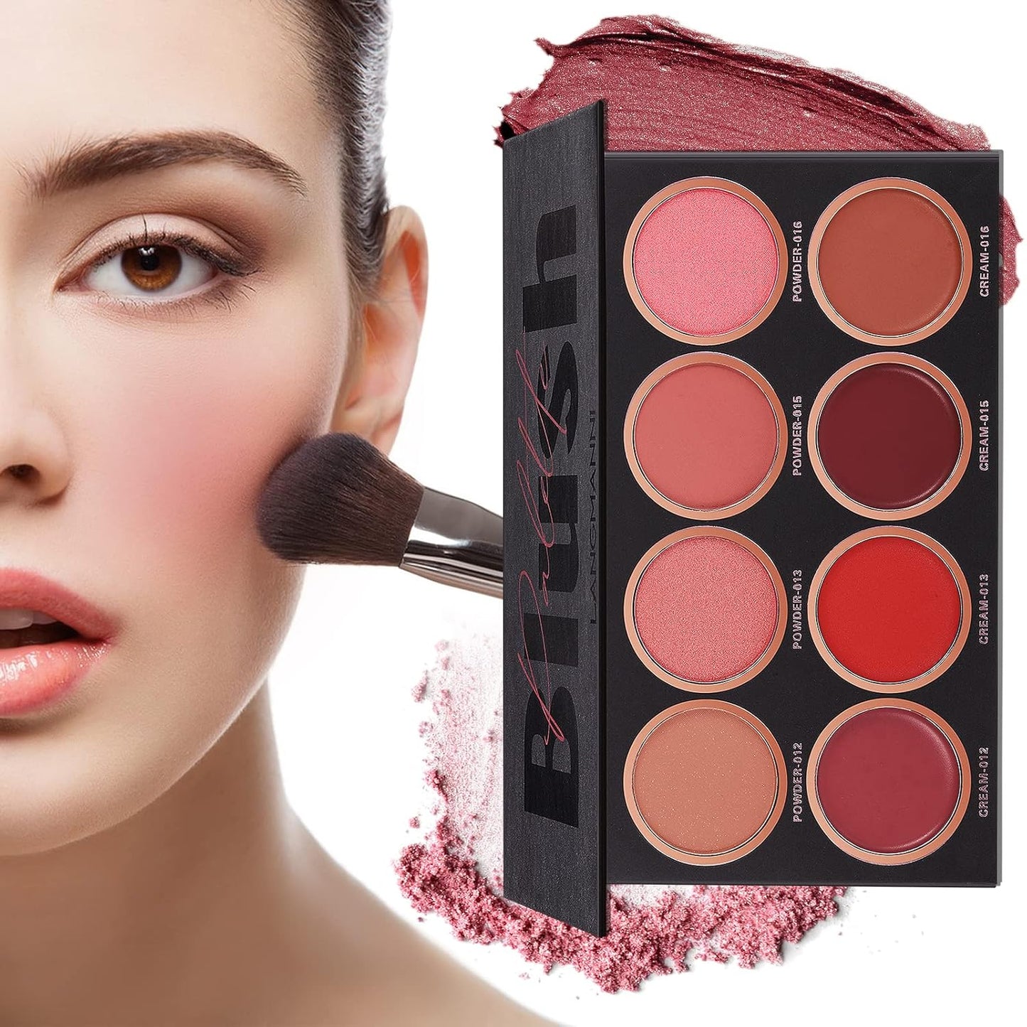 8 Colors Blush Palette,Vegan, Cruelty Free & Hypoallergenic,Women Facial Makeup Plate,Skin Tone Enhancing-Meiyugo