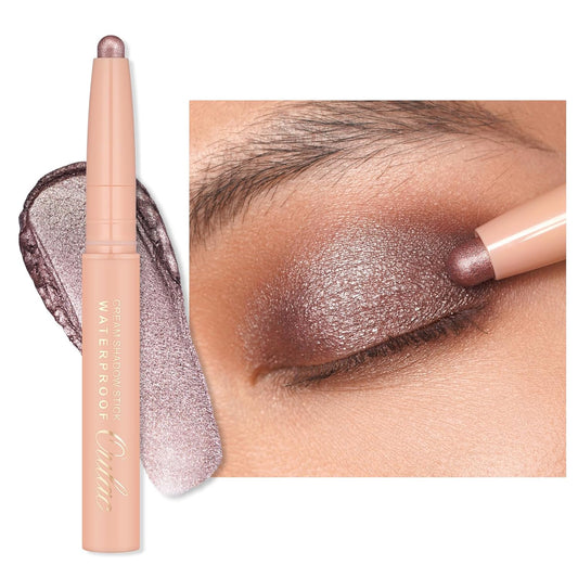 Oulac Waterproof Eye Shadow Stick Smooth and Long Lasting, Shimmering Glitter Finish, Blendable Eyes Makeup, Vegan & Cruelty-Free 3.8g, 17 Hollywood Dream | alldaygood beauty