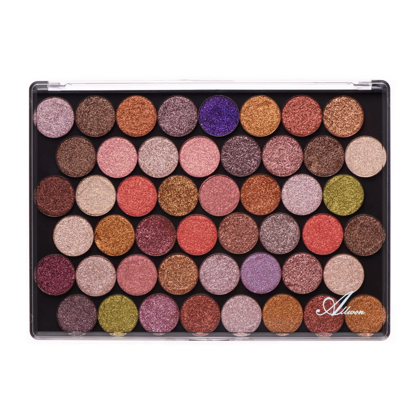 XL Large Empty Magnetic Transparent Plastic Eyeshadow Makeup Palette with 20Pcs Adhesive Empty Palette Metal Stickers for Eyeshadow Lipstick Blush Powder