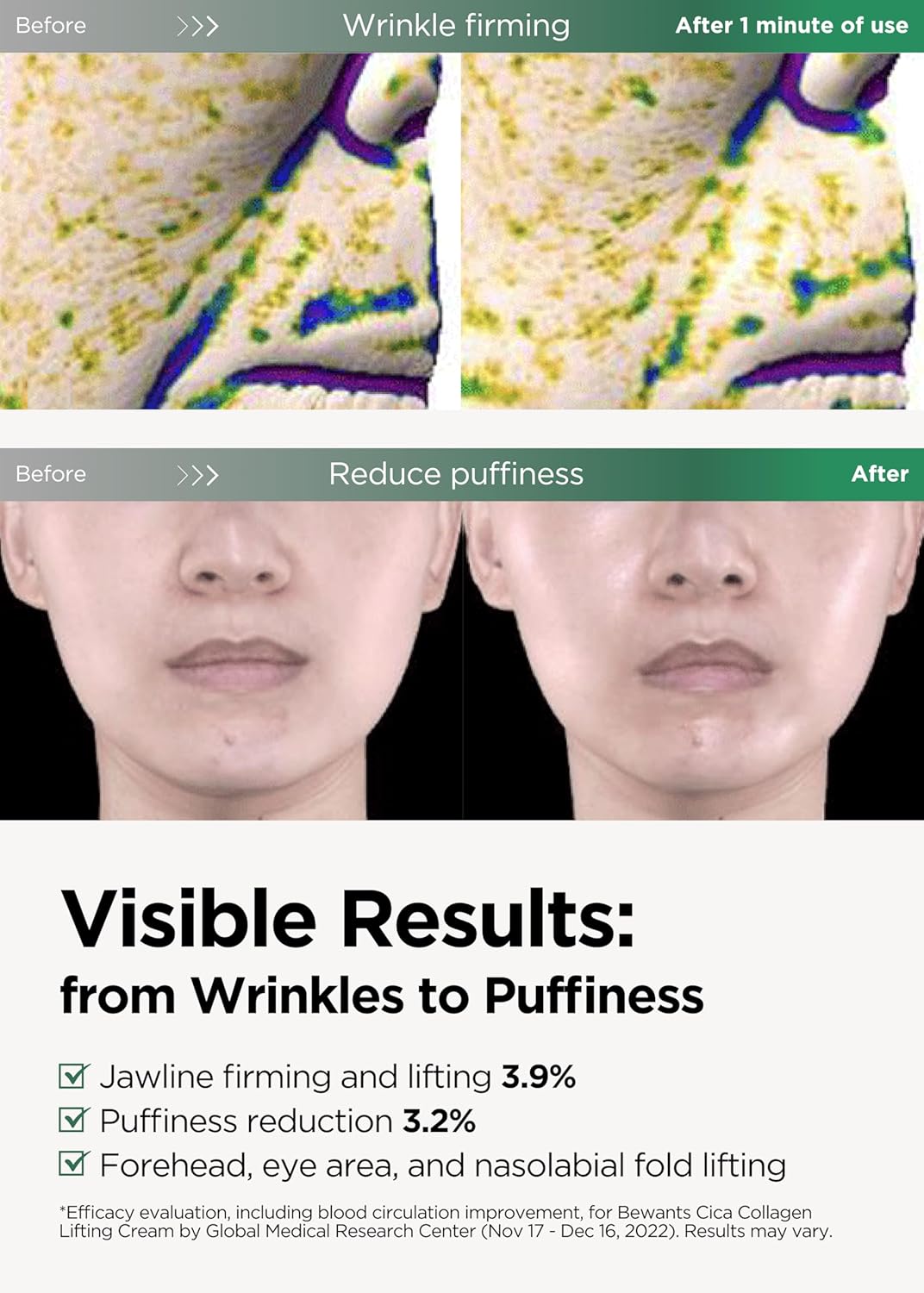 Bewants gua sha neck cream roller, korean neck cream with massage roller, rapid lift neck serum roll on, moisturizer for tightening skin with centella asiatica (2 Pack)