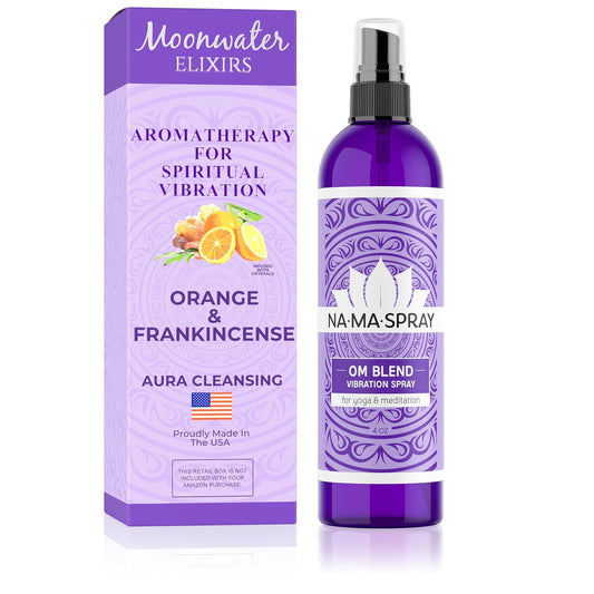 Orange & Frankincense Aromatherapy Spray - Pillow and Shower Aura Cleansing Mist for Relaxation & Positive Energy - Spiritual Gift for Meditation, Spiritual Vibrational Harmony, Tranquility. OM 4oz