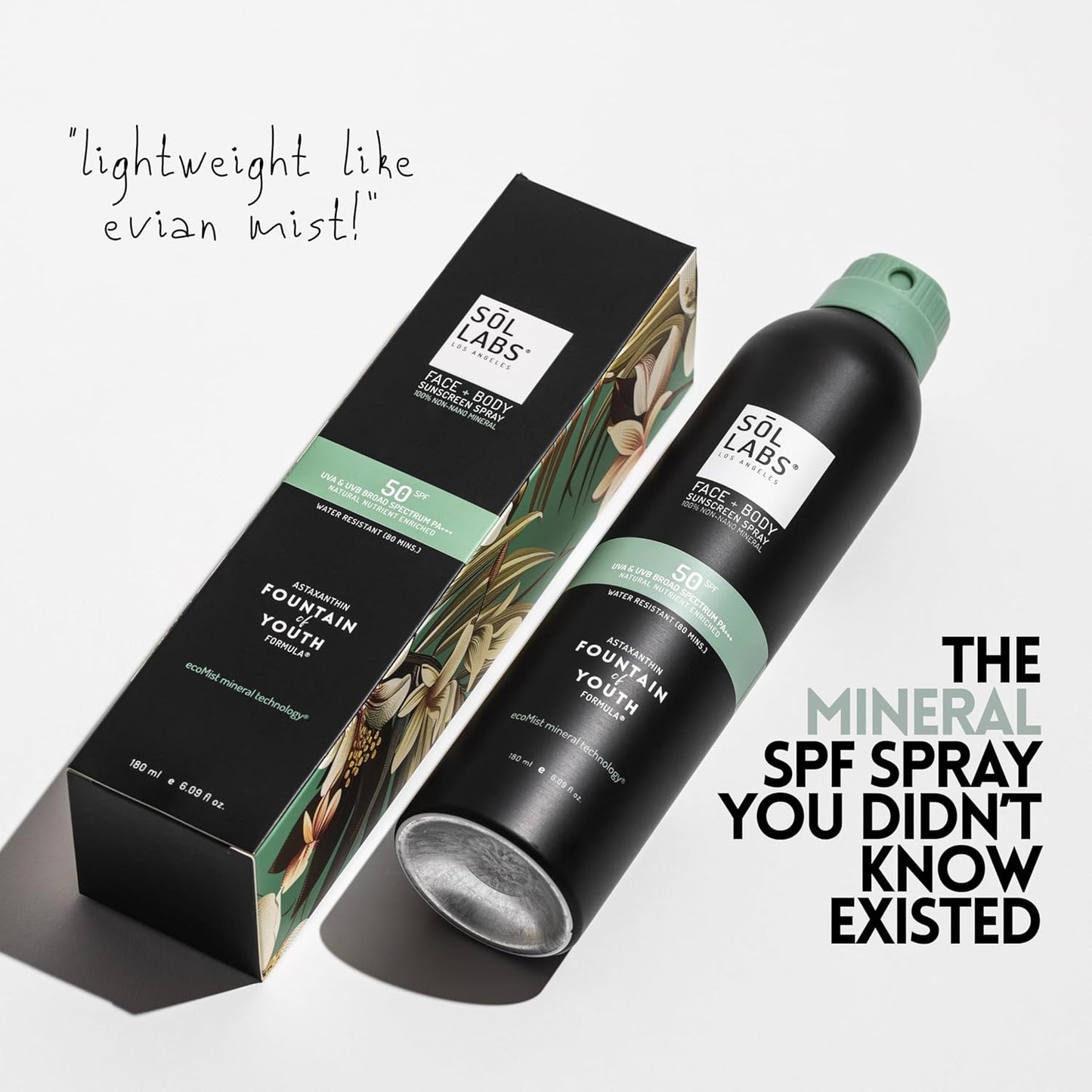 Mineral Sunscreen Spray SPF 50 – Reef Safe Sunscreen Spray, Lightweight Zinc Oxide, Water-Resistant – Korean Skincare, Face & Body Sun Protection