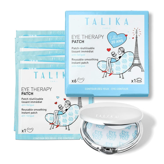 Talika Eye Therapy Patch - Instant Smoothing Eye Patches - Mask For Dark Circles & Tired Eyes - 6 Pairs Reusable & Travel Case