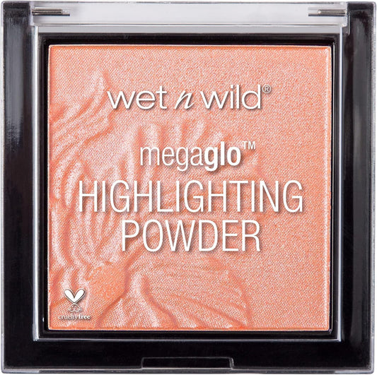 wet n wild MegaGlo Highlighting Powder, Highlighter Makeup, Shimmer Glow, Pink Rose Gold Bloom Time | alldaygood beauty
