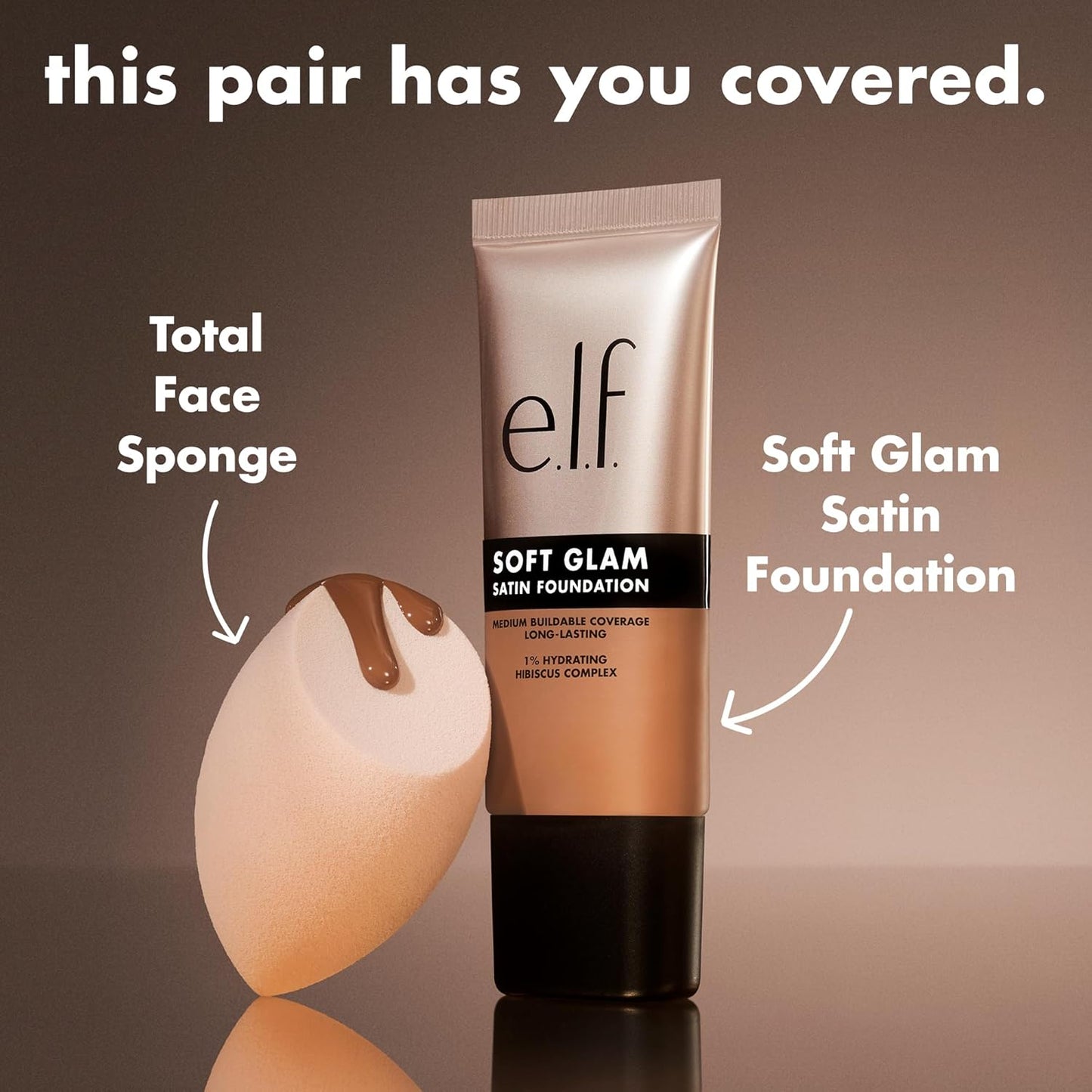 e.l.f. Soft Glam Foundation, Medium Coverage, Long-Lasting & Buildable Foundation For A Smooth, Satin Finish, Vegan & Cruelty-Free, 55 Deep Warm