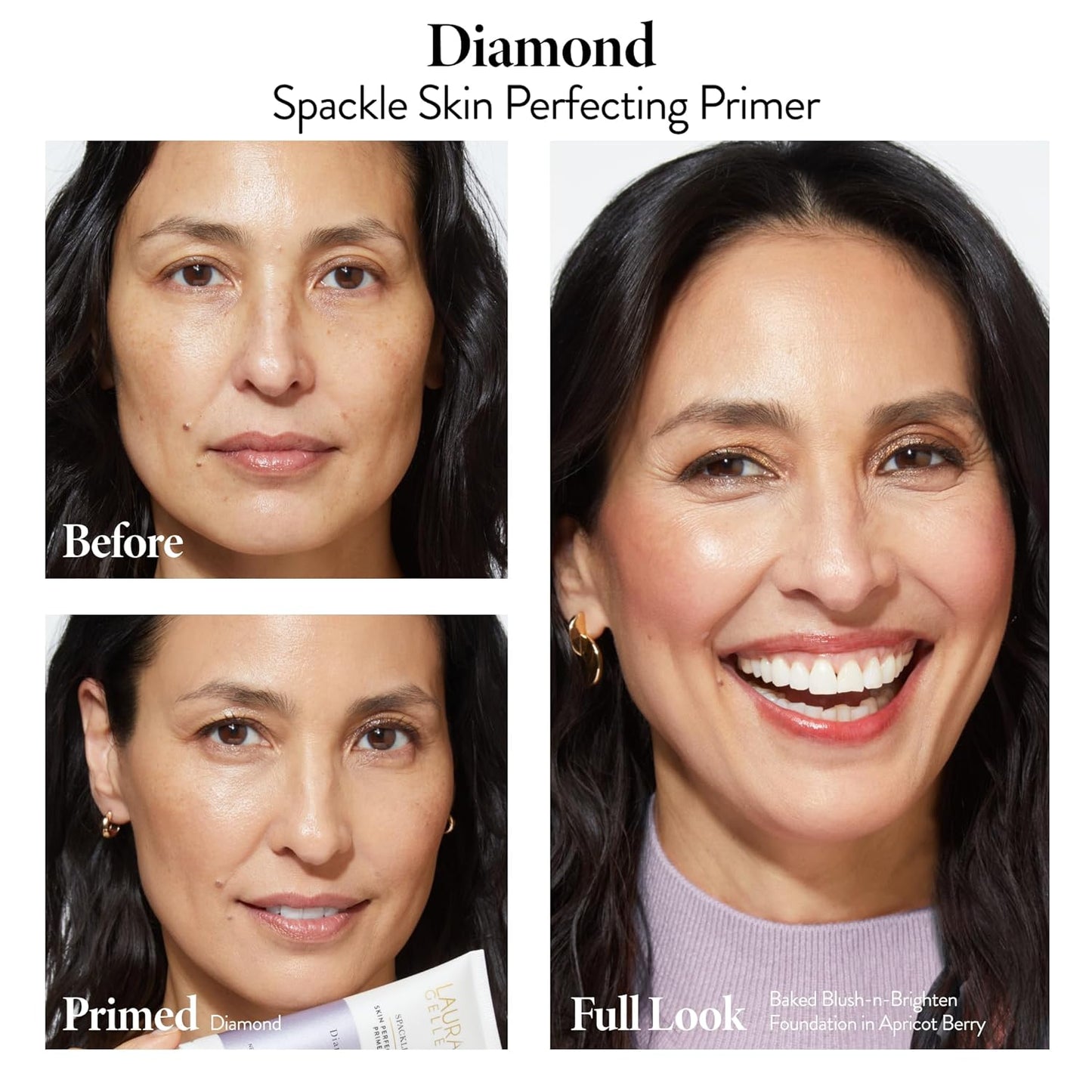 LAURA GELLER NEW YORK Spackle Primer - Diamond - Super-Size 2 Fl Oz - Hyaluronic Acid Makeup Primer for Mature Skin