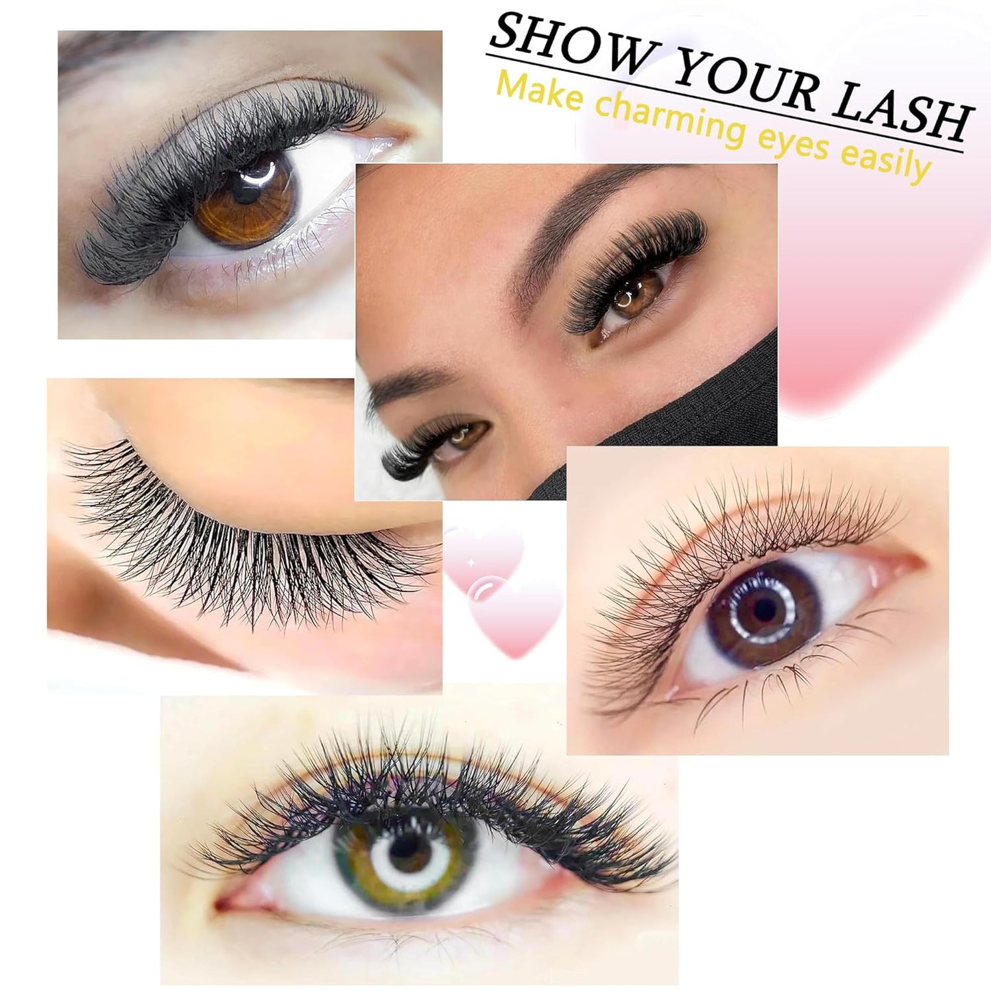 YY Lash Extensions Supplies Y Eyelash Extensions 0.07mm Thickness D Curl 11mm Premade Fans 4D Russian Volume Matte Black 12 Rows Crisscross Eye Lashes(YY-0.07-D,11mm)