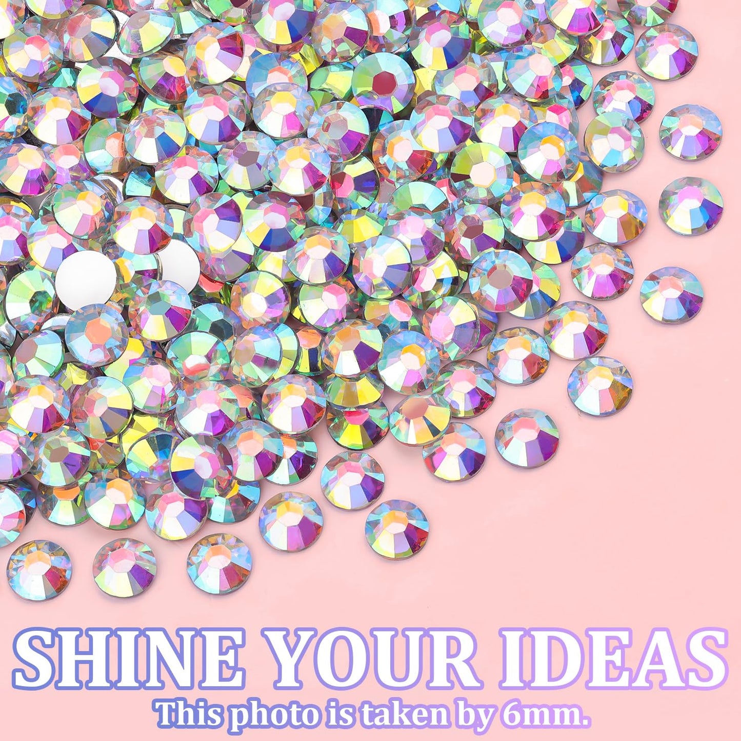 25000Pcs Resin Rhinestones with Tweezers for Crafting, AB 2-6mm Mixed Sizes Non Hotfix Flatback Gems, Bedazzling Crystal for DIY Craft Clothing Mugs Tumblers Shoes Fabric Decor Nail Art