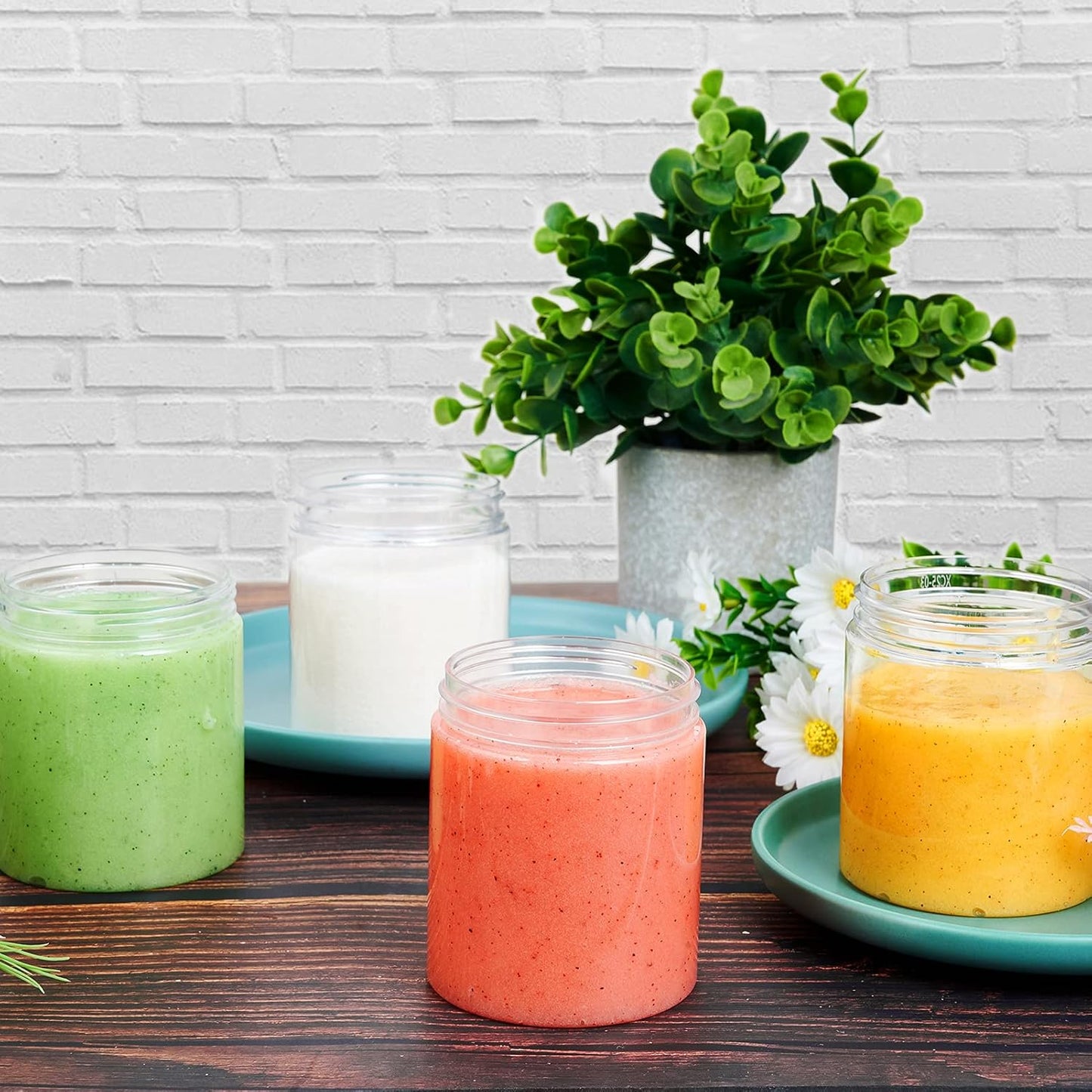 36 Pack 8 OZ(240ML) Plastic Jars Round Clear Cosmetic Container Jars with Lids, Eternal Moment Plastic Slime Jars for Lotion, Cream, Ointments, Makeup, Eye shadow, Samples, Pot, Travel Storage