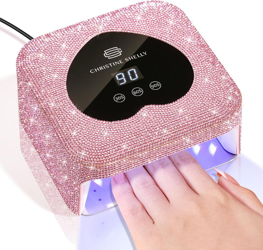 UV Nail Lamp, CHRISTINE SHELLY UV Light for Gel Nails, 48W Plug-in Mini Diamond Nail Lamp Nail Dryer with Touch Control Auto Sensor and 3 Timer Settings Nail Light Curing Lamp, Home | alldaygood beauty