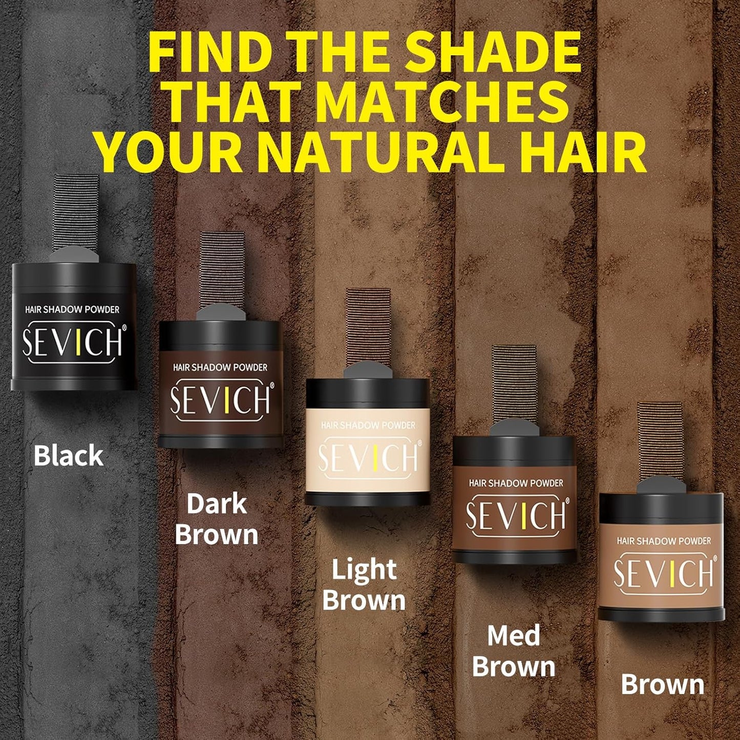 Sevich Hairline Powder 10g Large Capacity - Instantly Conceals Hair Loss, Root Touch up, Shadow Toppers for Women & Men Thinning Gray Hair - 48H Makeup Lasting, 1 Box = 2.5 Boxes, Dark Brown